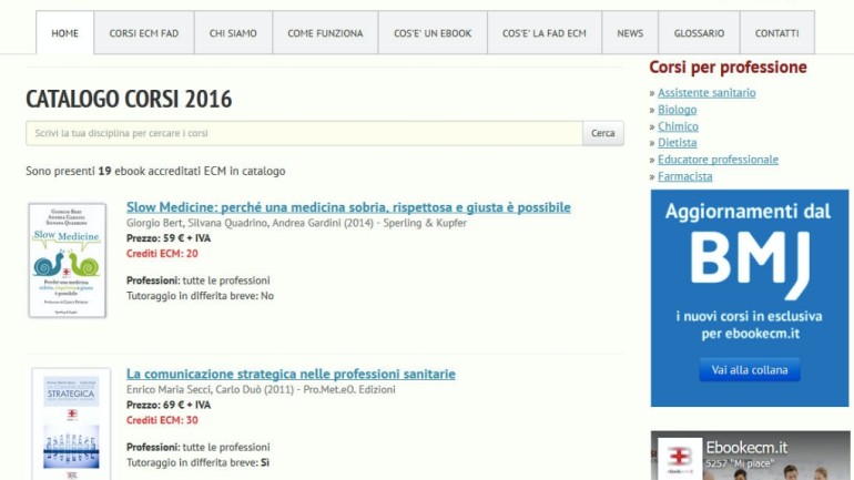 Formazione medica su ebook accreditati