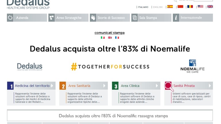 Dedalus acquista oltre l’83% di Noemalife